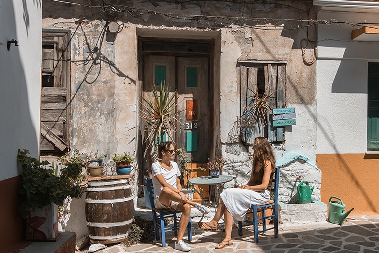 Dorpskern Vourliotes, Samos, Griekenland