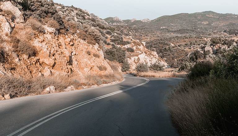 Weg naar Balos, Samos, Griekenland