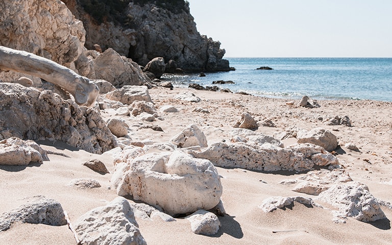 Baai Tripidi beach, Samos, Griekenland