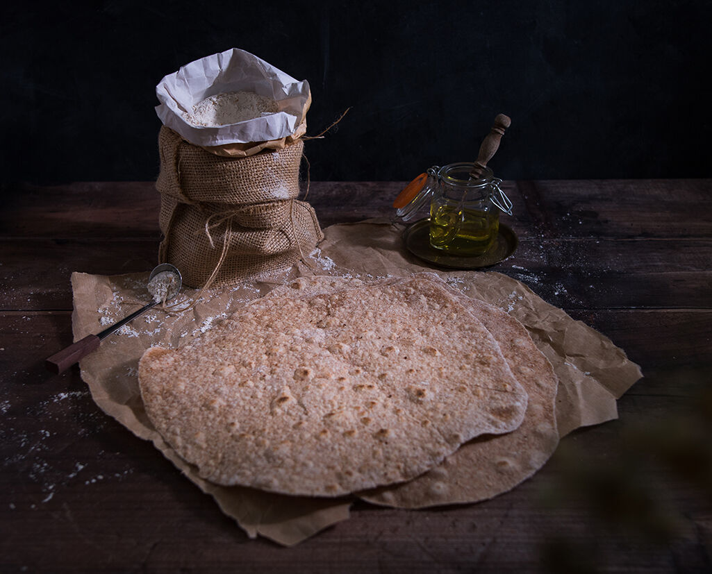 Zelfgemaakte volkoren tortilla wraps