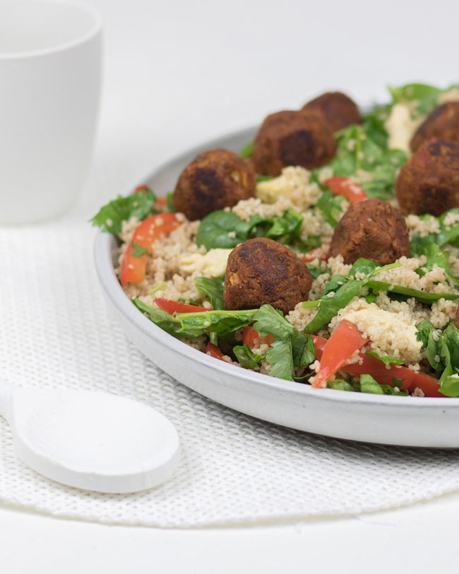 Linzenballetjes met couscous salade