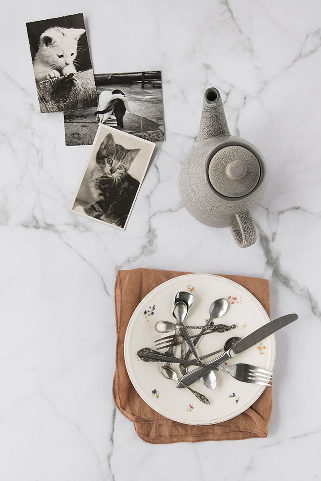 Marmer backdrop van vinyl, voor flatlay en foodfotografie