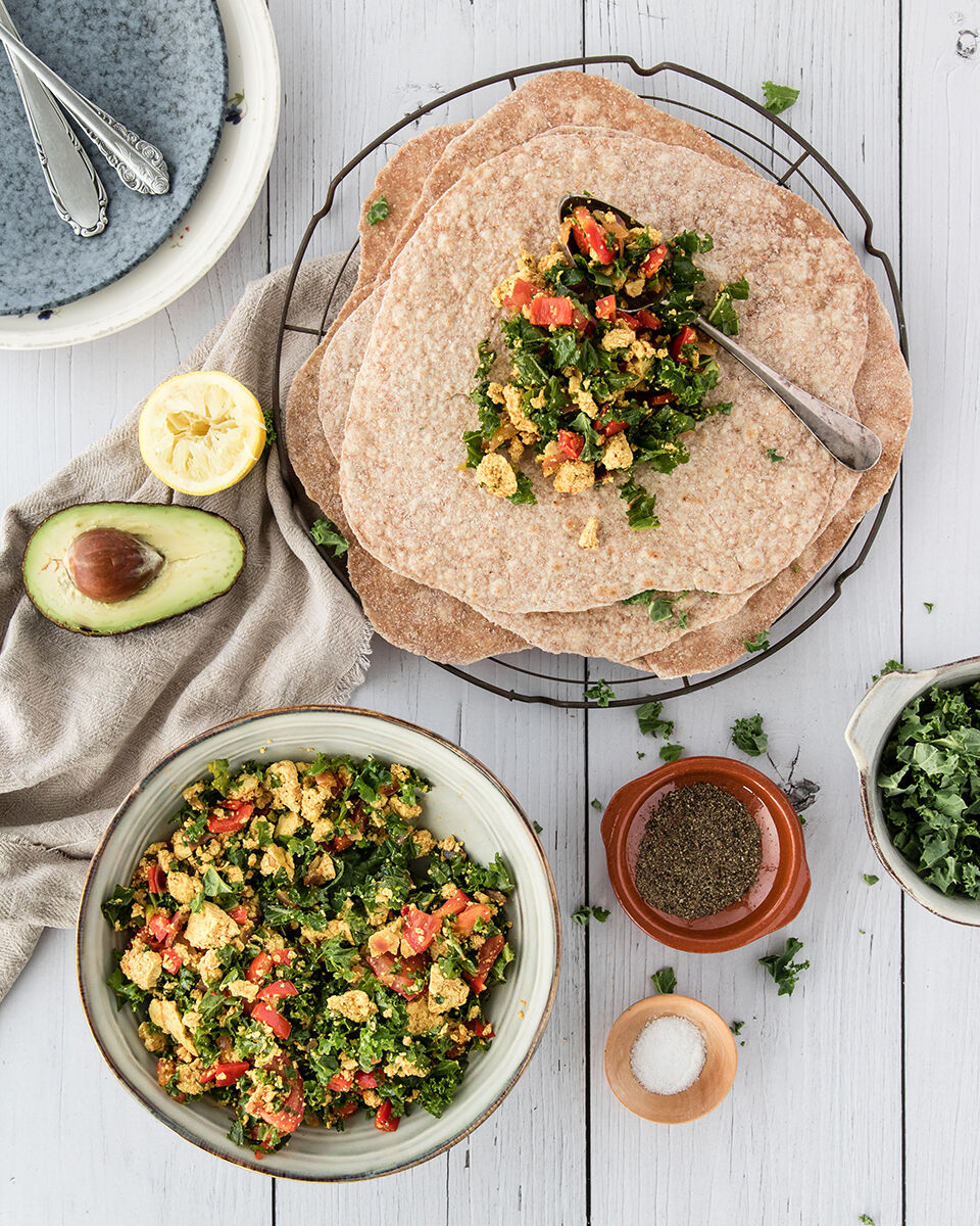 Roerbak tofu ofwel scrambled eggs is lekker en snel te maken!