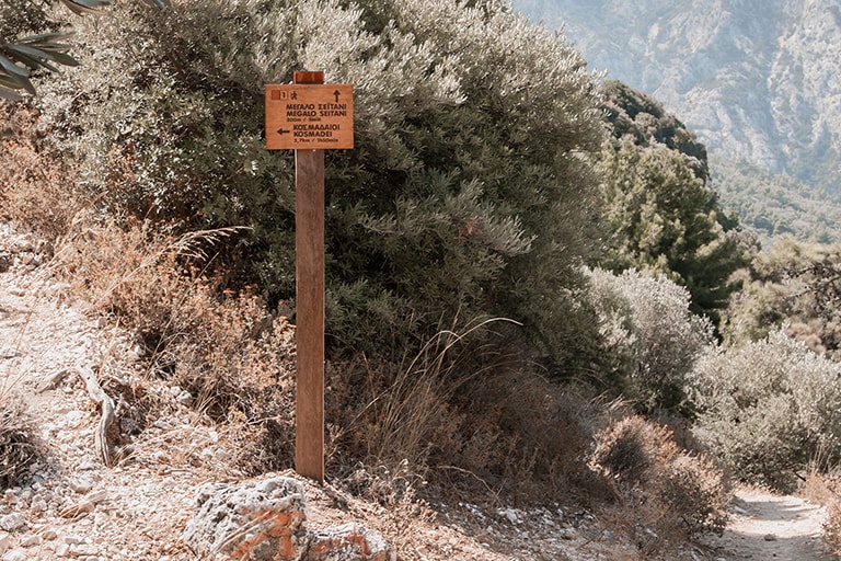 Route richting Megalo Seitani , Samos, Griekenland