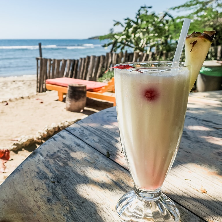 Pina colada bij Jack Sprat, Jamaica