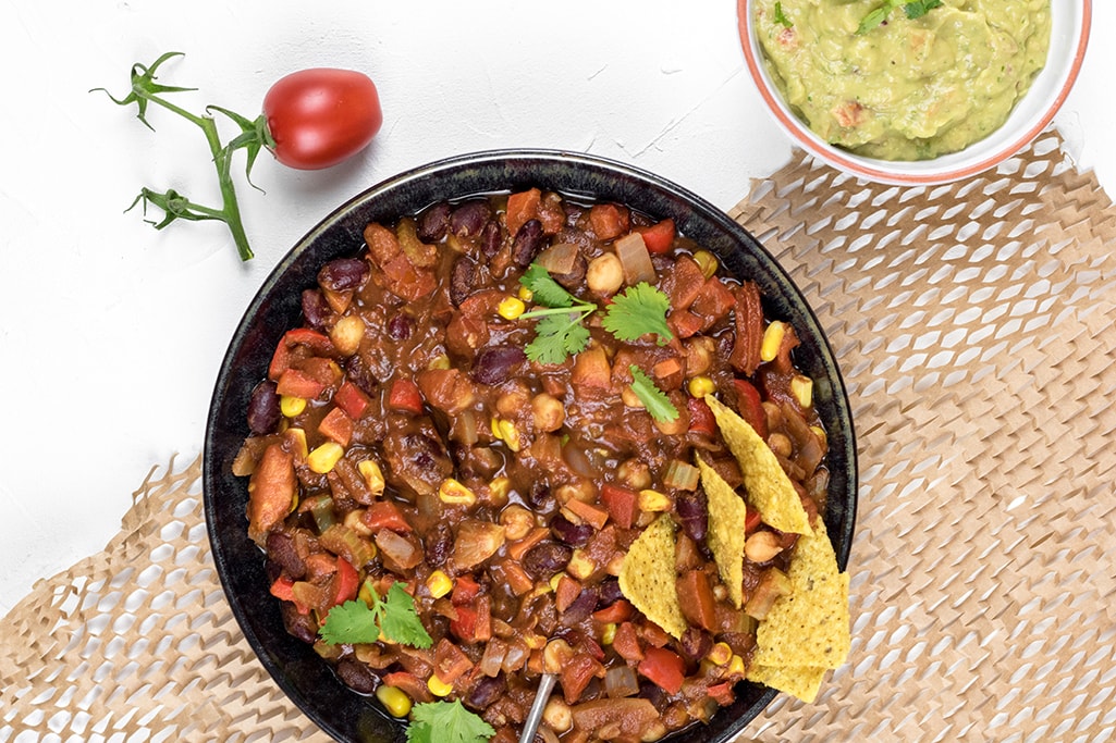 Vegan chili con carne zonder vlees