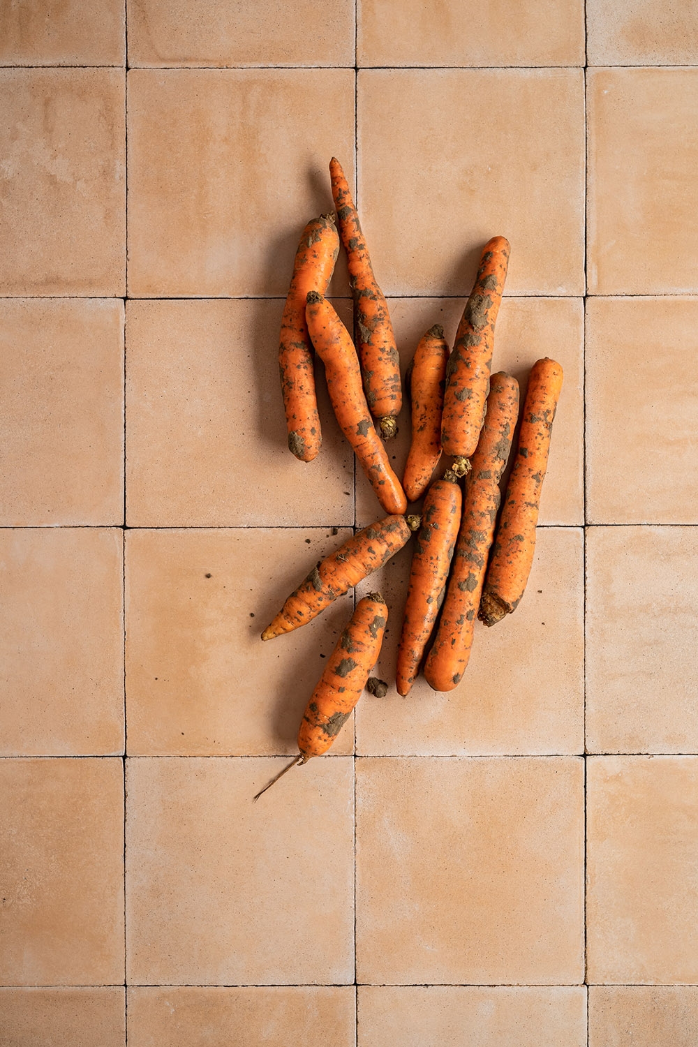 Licht terracotta vinyl backdrop voor food en product fotografie