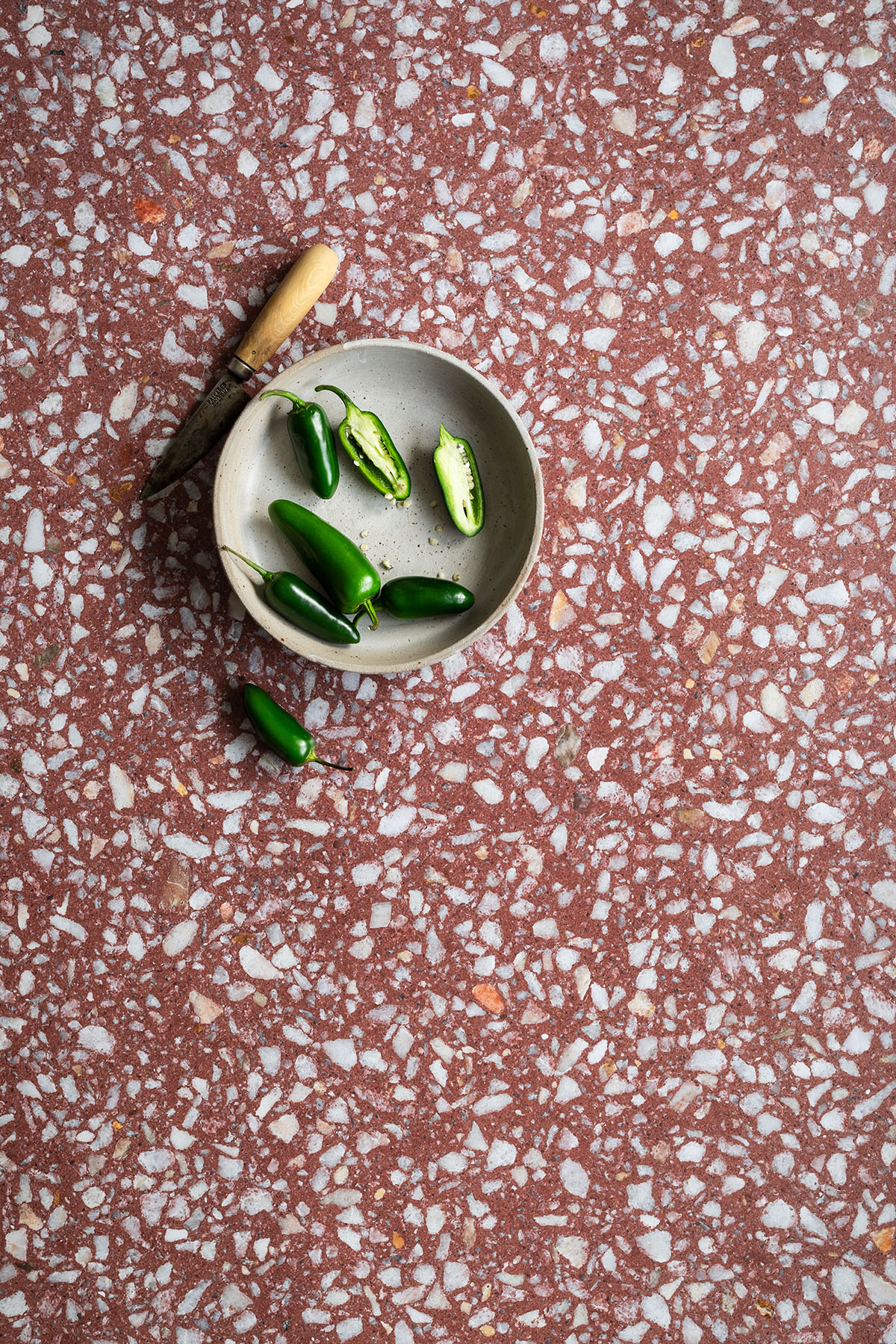 Rode terrazzo fotografie achtergrond voor product en food content