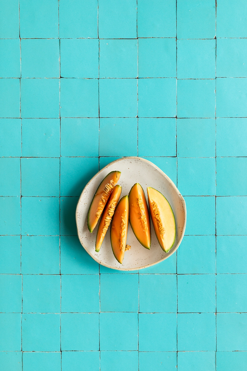 Fotografie achtergrond met tegel print in zomers Bahama's blauw