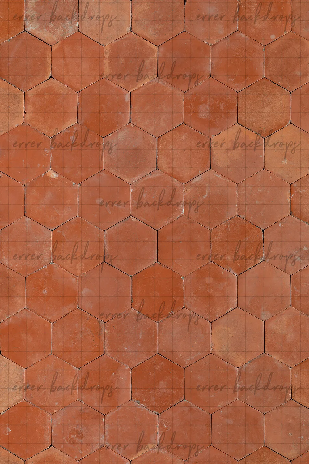 Terracotta hexagon vinyl backdrop voor fotografie